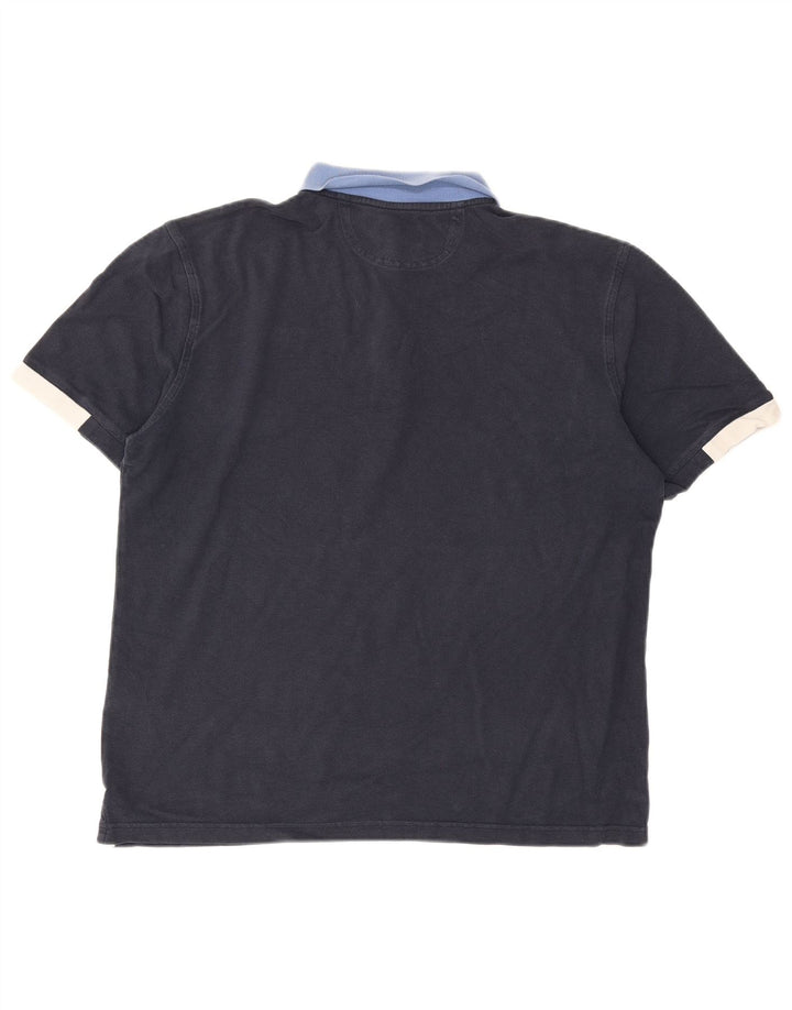 Hackett Polo para hombre de algodón color block en azul marino grande