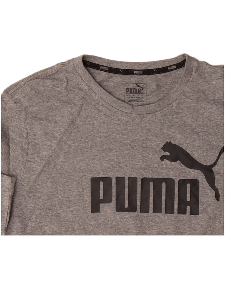 PUMA Camiseta gráfica para hombre Top grande gris moteado