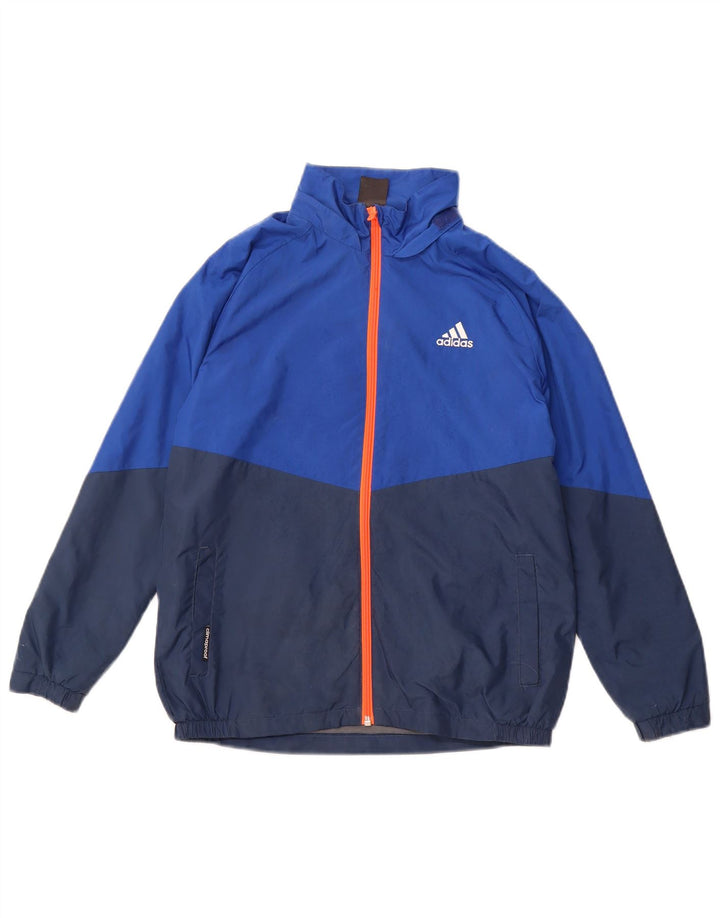ADIDAS Chicos Clima Proof Chándal Top Chaqueta 11-12 Años Azul Marino