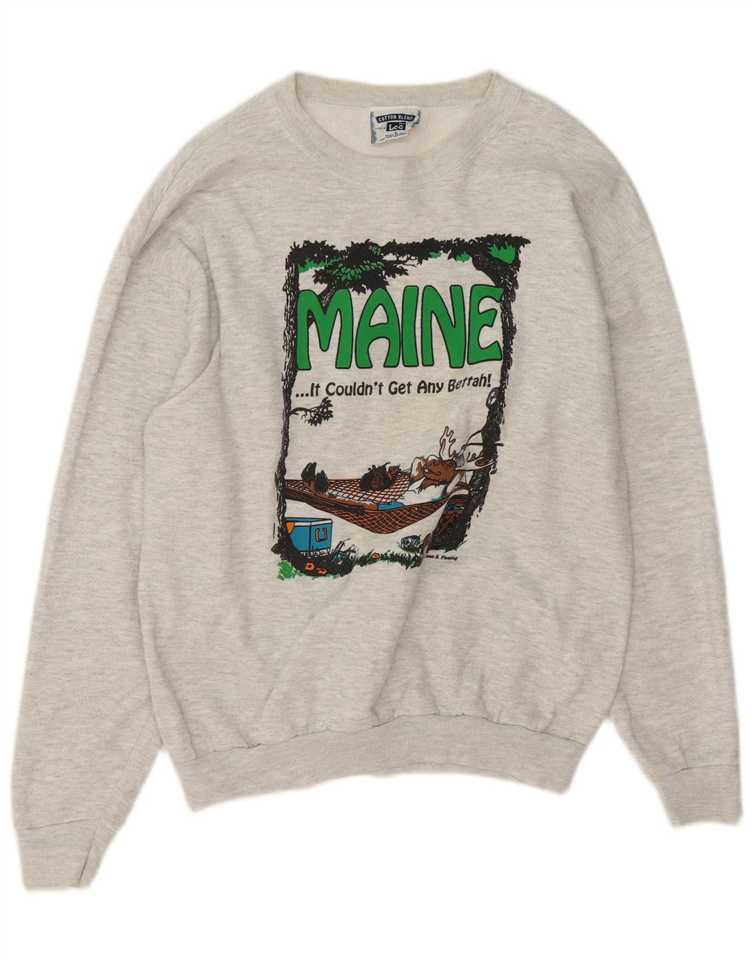 Lee Sudadera Con Estampado De Hombre Jersey Grande De Algodón Moteado Gris