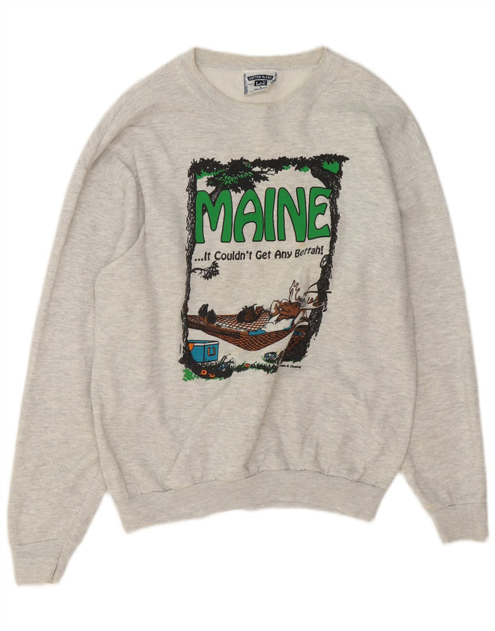 Lee Sudadera Con Estampado De Hombre Jersey Grande De Algodón Moteado Gris