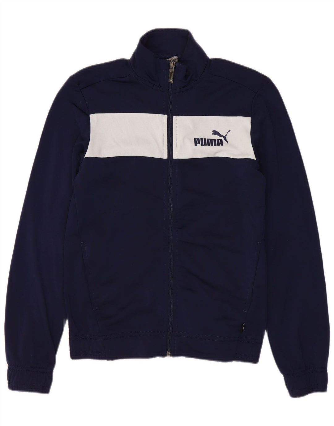 PUMA - Chaqueta de chándal con gráfico para niños, 11-12 años, color azul marino