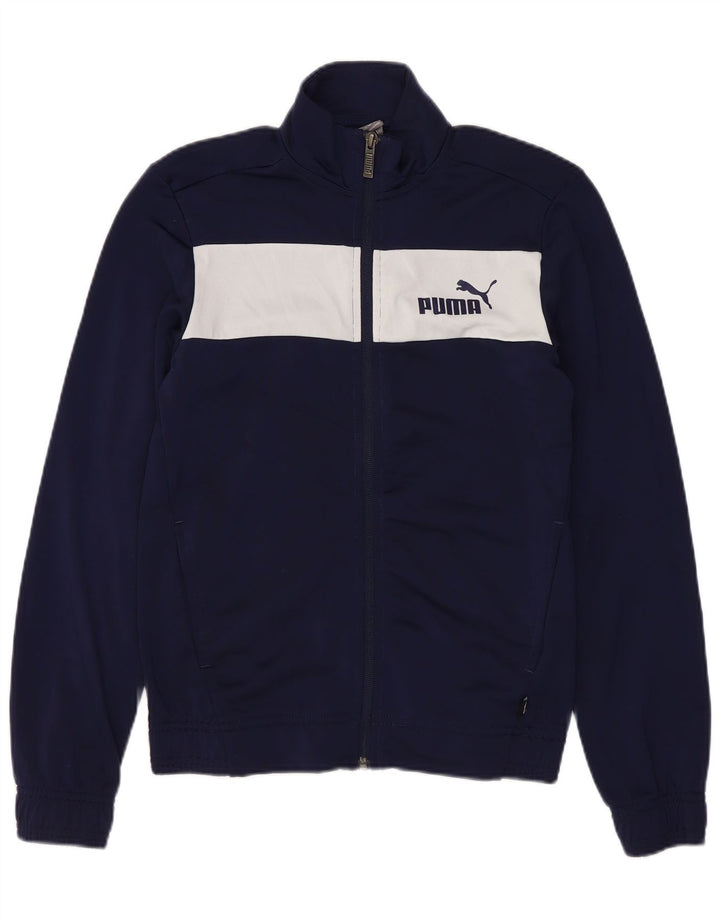 PUMA - Chaqueta de chándal con gráfico para niños, 11-12 años, color azul marino