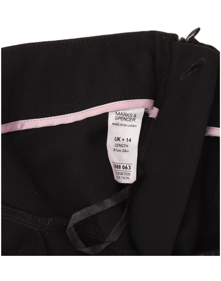 Marks & Spencer Falda Acampanada para Mujer UK 40 Grande W32 Poliéster Negro