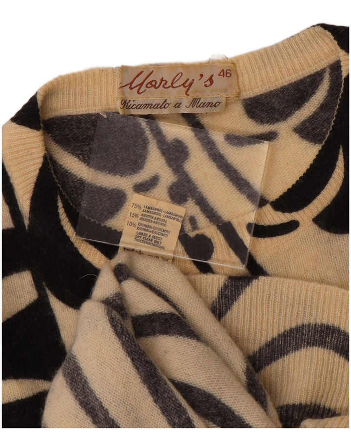 MARLY'S Suéter tipo jersey con cuello redondo y alas de murciélago para mujer EU 46 XL Blanco Floral