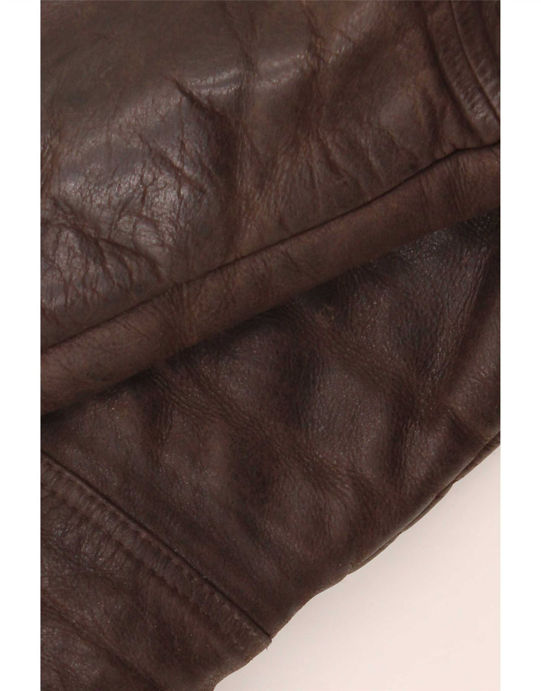 Vintage hombres Sherpa chaqueta de cuero Reino Unido 40 marrón grande