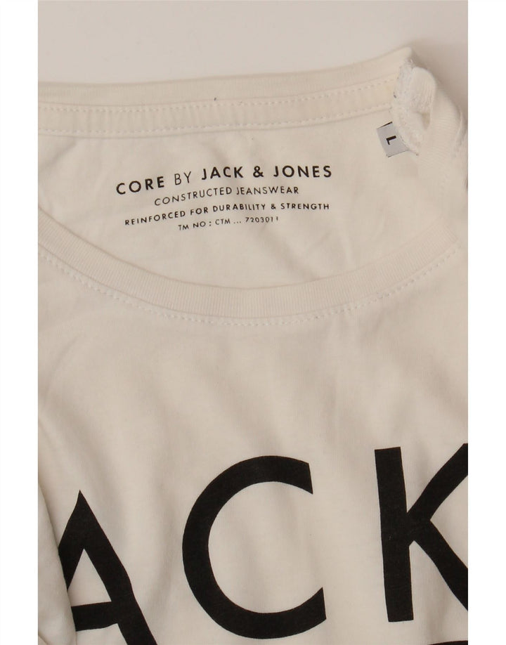JACK & JONES Mens Graphic T-Shirt Top Large White