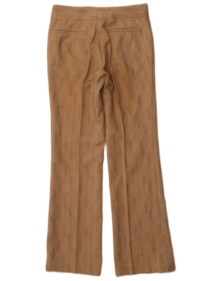 TREVIRA Pantalones de traje con corte de bota y estampado abstracto para mujer W30 L31 Marrón