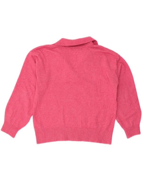 Marks & Spencer Suéter de gran tamaño con cuello tipo polo para mujer UK 10 Small Pink