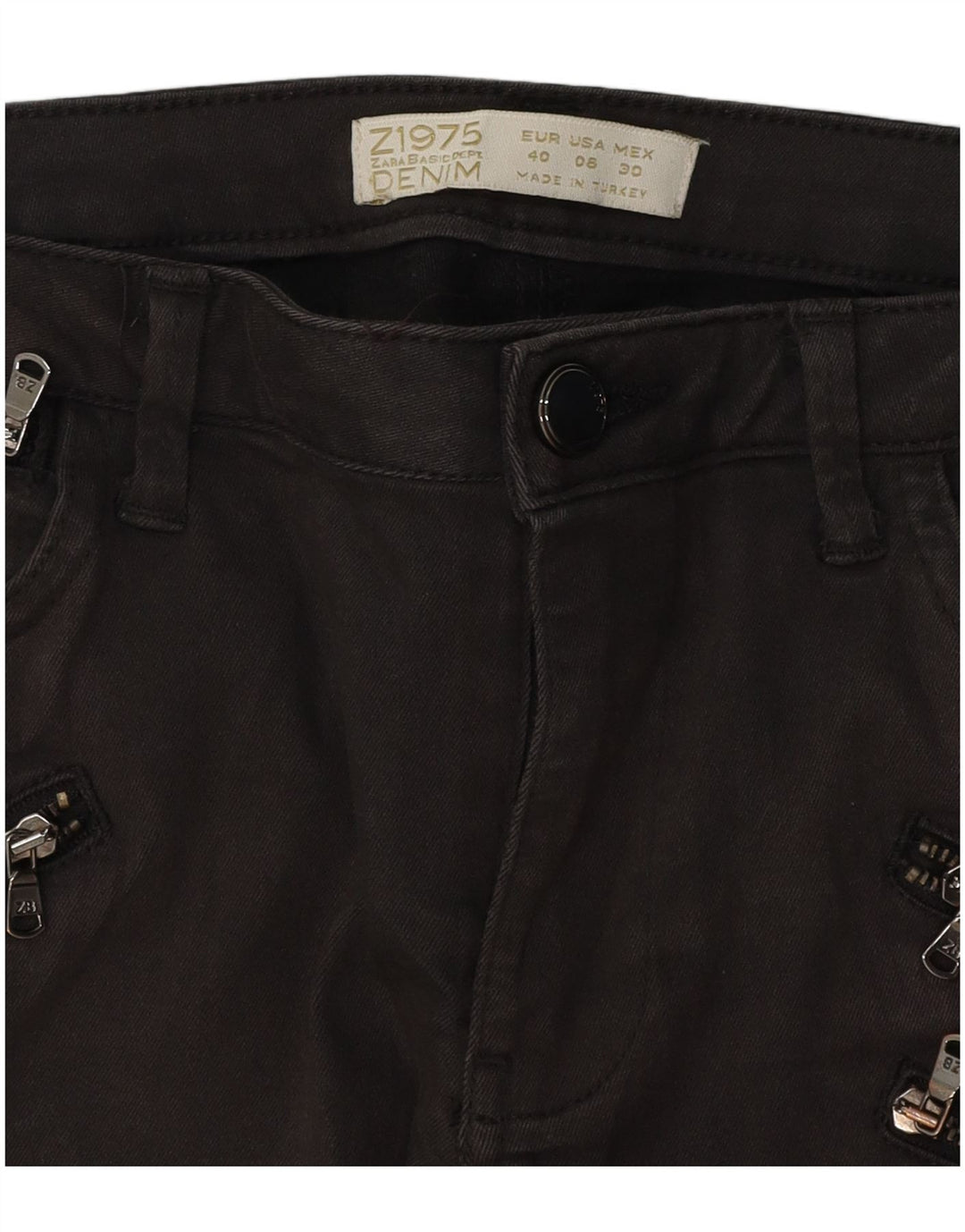 Zara Vaqueros Pitillo Mujer EU 40 Mediano W30 L29 Gris
