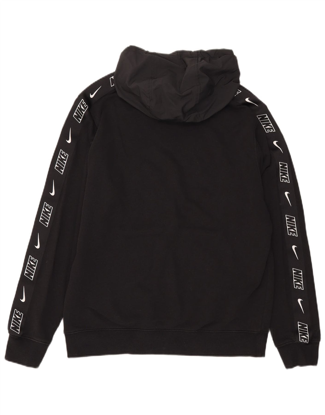 Nike Sudadera con capucha gráfica para hombre, jersey de algodón negro mediano