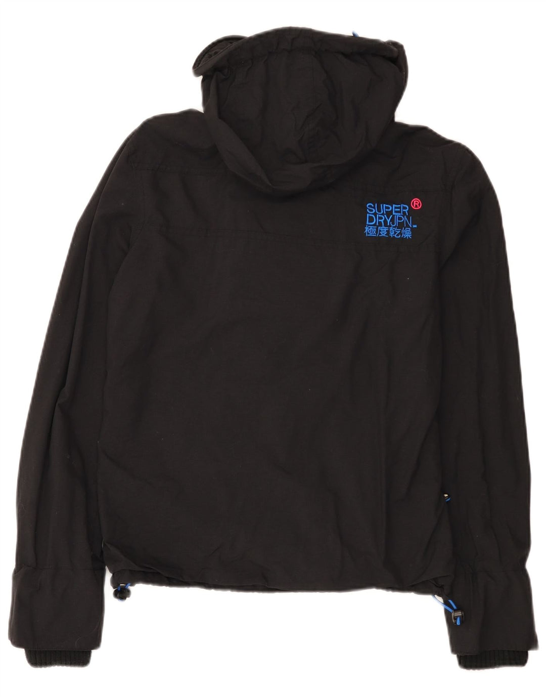 Superdry Chaqueta impermeable con capucha Windcheater para mujer, talla 40, nailon negro mediano