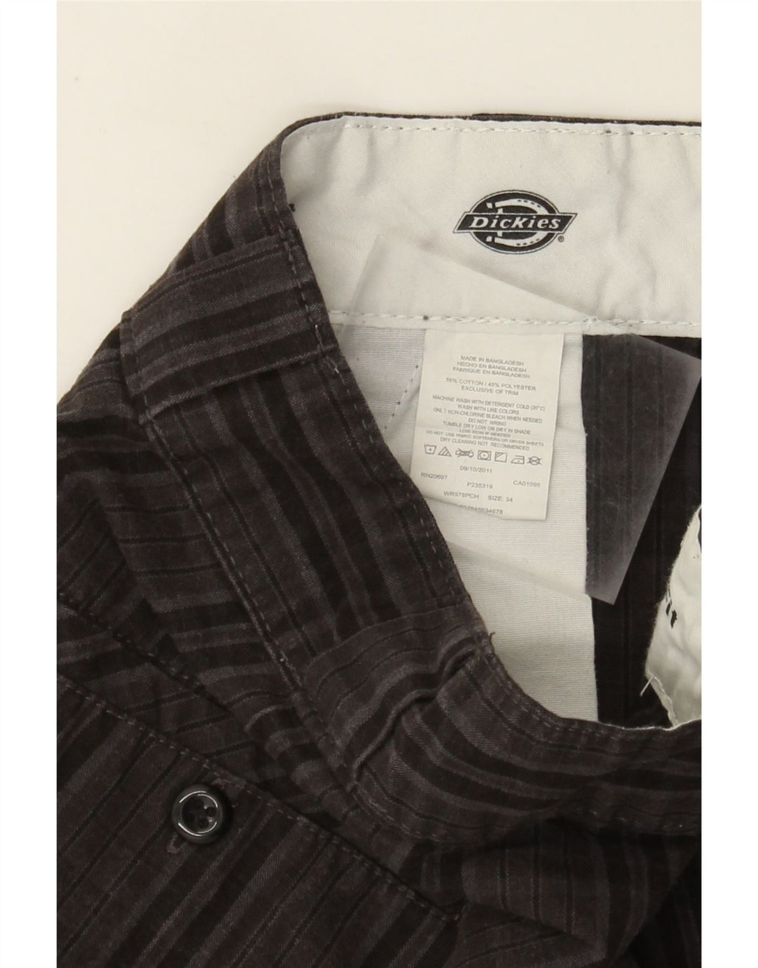 Dickies Pantalones cortos cargo para hombre W34 Algodón a cuadros negros grandes