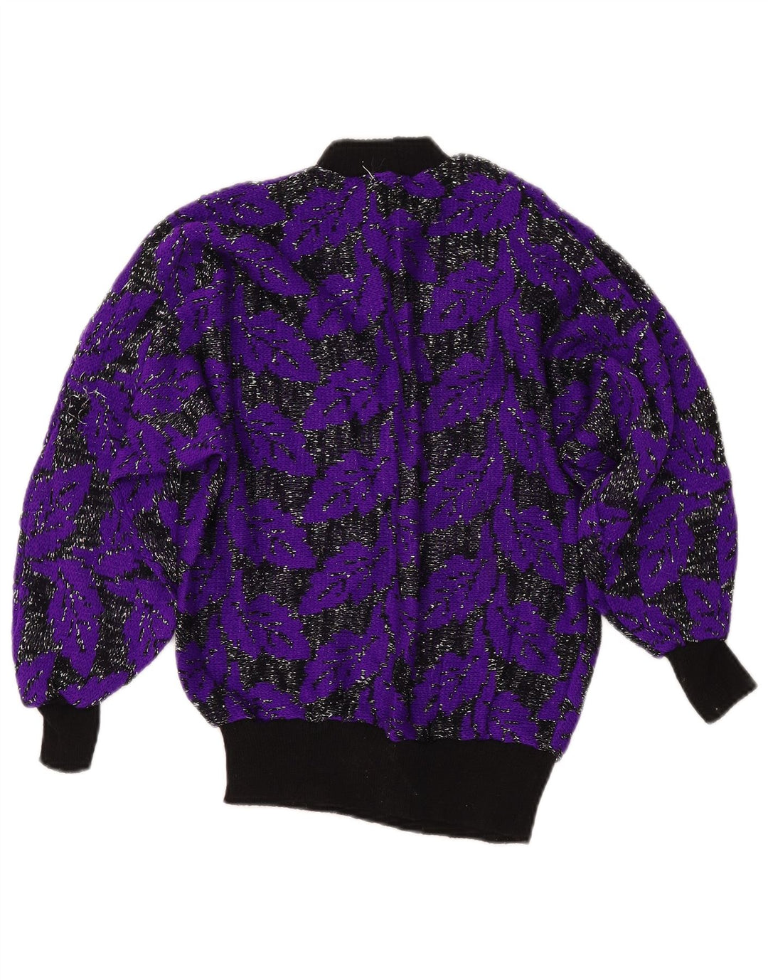 VINTAGE Mujer Turtle Neck Jumper Suéter Reino Unido 8 Pequeño Púrpura Colorblock