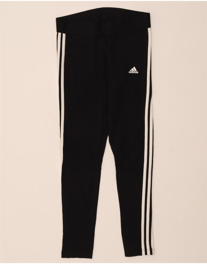 ADIDAS Womens Leggings UK 12/14 Medium  Black Cotton Vintage Adidas and Second-Hand Adidas from Messina Hembry 