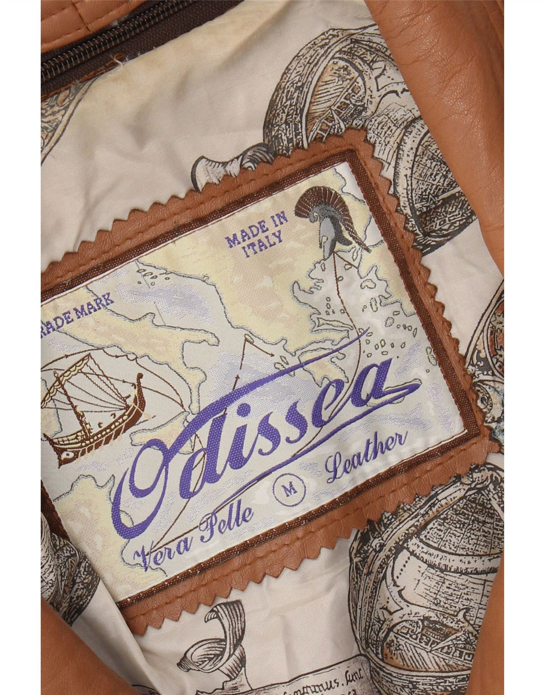 Vintage mujer chaqueta de cuero Reino Unido 14 cuero marrón medio