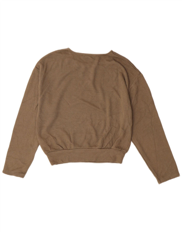 ZARA Mujer Sudadera Jumper UK 42 Viscosa Marrón Medio