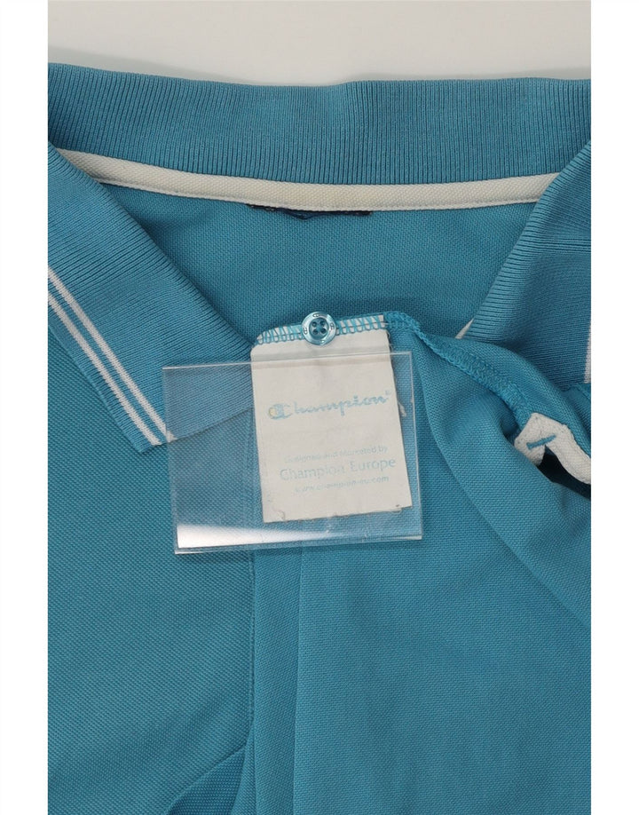 CHAMPION Mens Polo Shirt Medium Blue Vintage Champion and Second-Hand Champion from Messina Hembry 