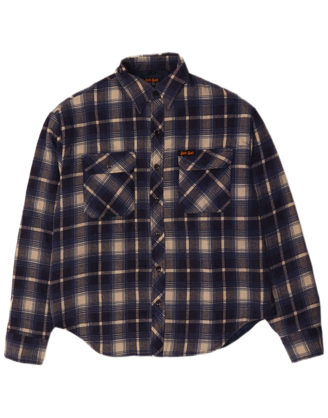 JET SET Camisa de franela de leñador para hombre Poliéster a cuadros azules grandes