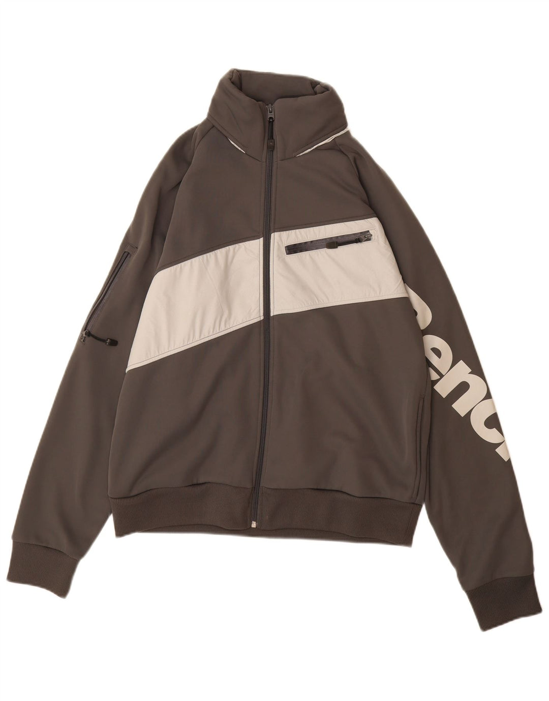 BENCH Chaqueta superior de chándal con gráfico para hombre Poliéster en bloques de color gris grande