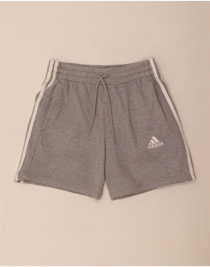 Adidas - Pantalones cortos deportivos para hombre (algodón moteado gris pequeño)