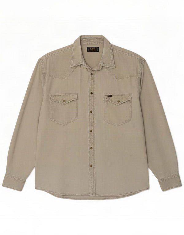 Camisa de pana para hombre Lee 2XL Algodón beige