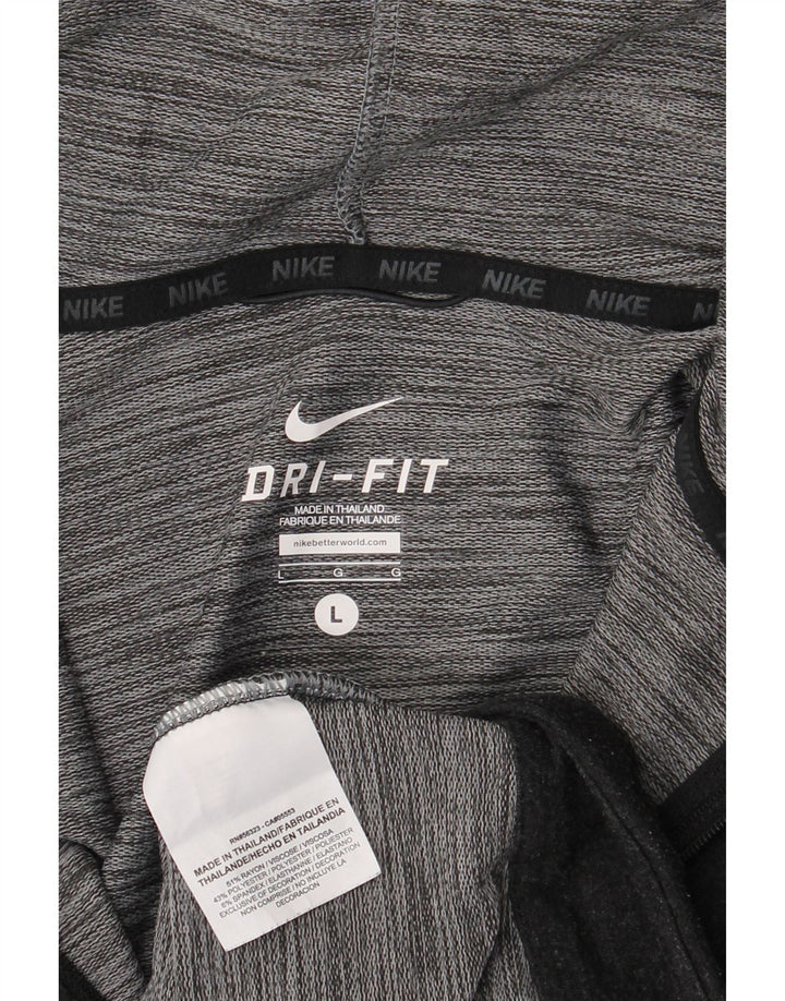 Nike Dri Fit Sudadera con capucha y cremallera para hombre, talla grande, rayón gris