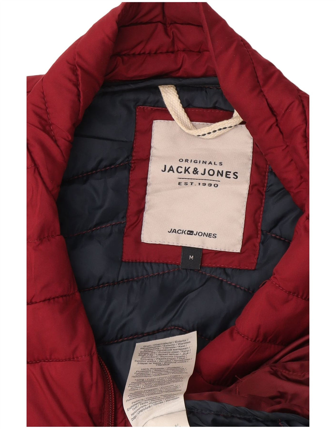 Jack & Jones Chaleco acolchado para hombre UK 38 Poliéster burdeos mediano