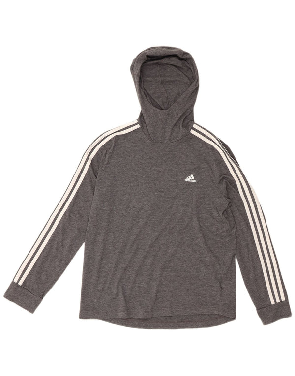 Adidas Mujer Climalite Camiseta con capucha de manga larga Reino Unido 12/14 Gris medio