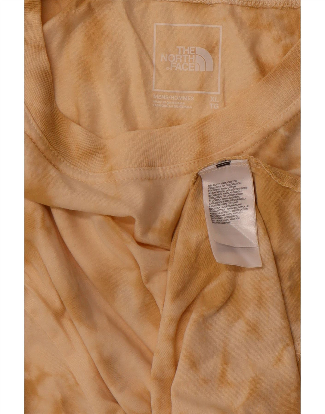 THE NORTH FACE Camiseta Hombre Top XL Marrón Tie Dye Algodón