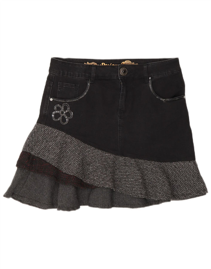 Falda vaquera asimétrica Desigual para mujer EU 40 Medium W30 Grey Herringbone