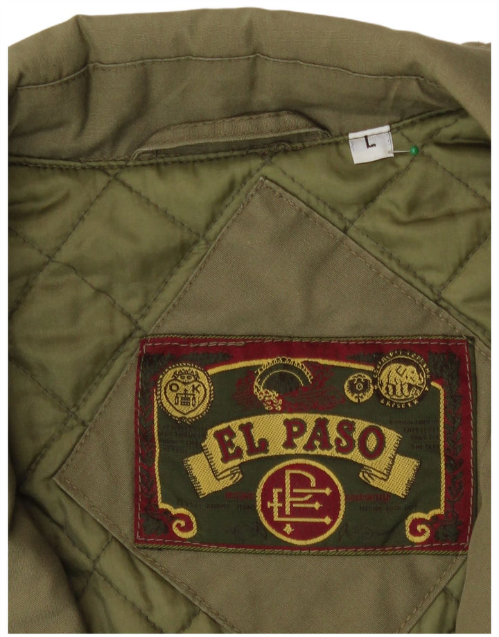 El Paso Chaqueta Bomber para Hombre UK 40 Large Caqui Poliéster