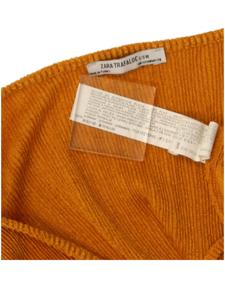 Zara Mujer Trafaluc Crop Batwing Blusa Top UK 44 Poliéster Naranja Mediano