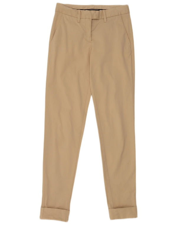 Tommy Hilfiger Pantalones de traje ajustados para mujer US 2 XS W26 L32 Algodón beige