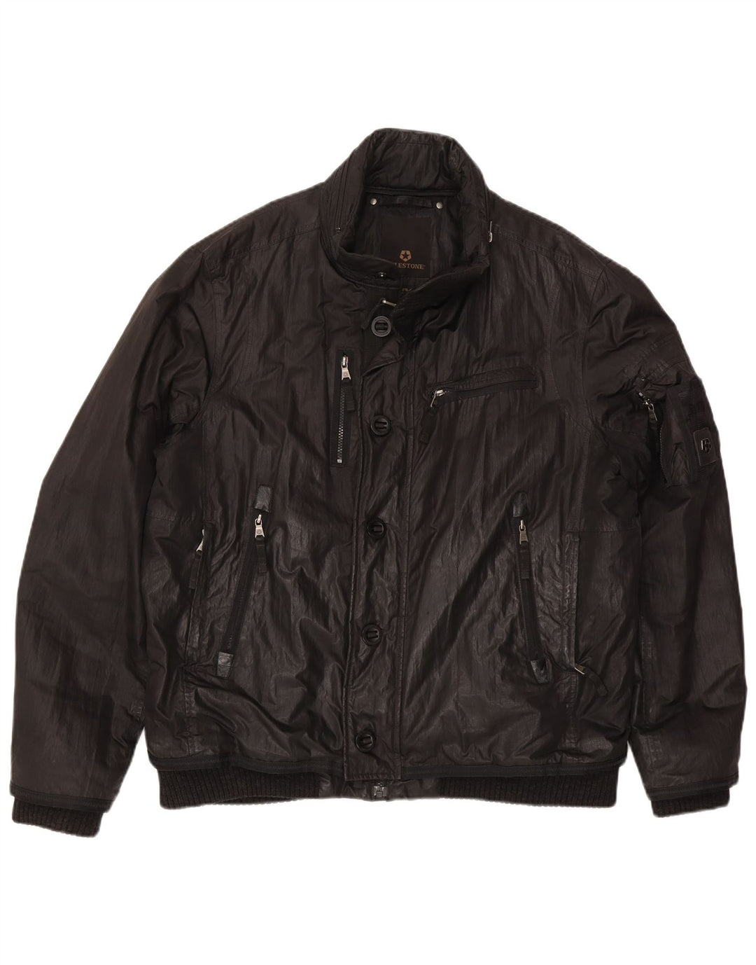 Milestone Chaqueta bomber con capucha para hombre UK 44 2XL Poliéster negro