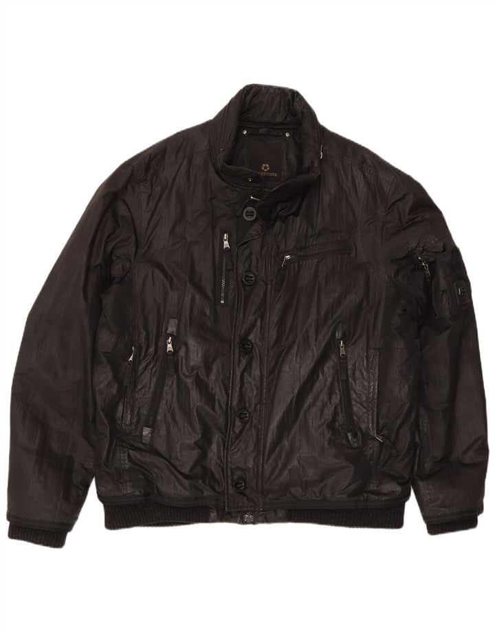 Milestone Chaqueta bomber con capucha para hombre UK 44 2XL Poliéster negro