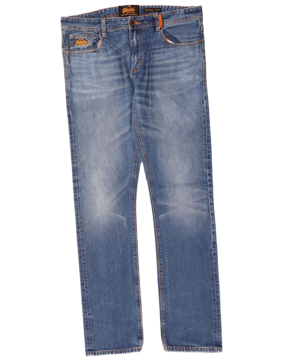 SUPERDRY Vaqueros ajustados corporales para hombre W36 L34 Algodón azul