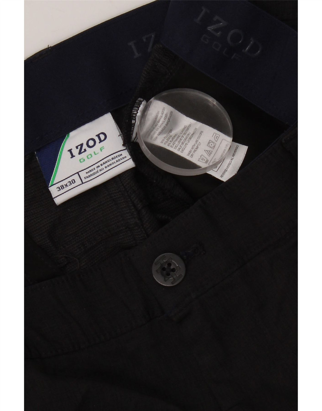 Pantalones casuales rectos para hombre Izod W38 L26 Poliéster negro