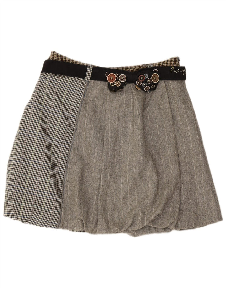 DESIGUAL Falda de burbuja para mujer EU 42 Large W30 Gris Patchwork Poliéster