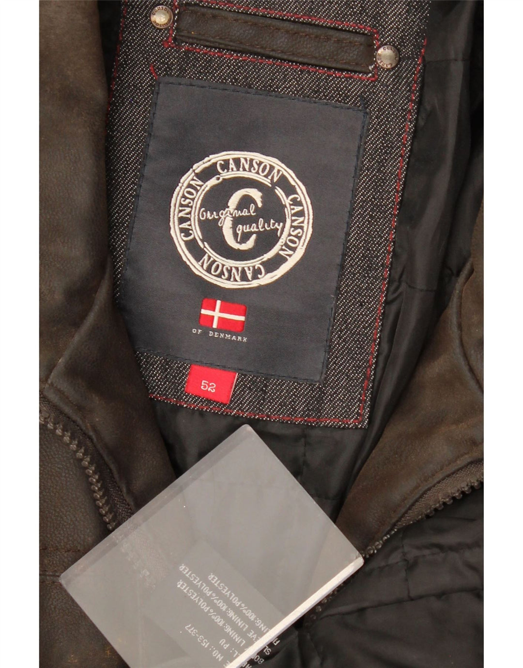 CANSON Chaqueta de piel sintética para hombre EU 52 XL Marrón Polietileno