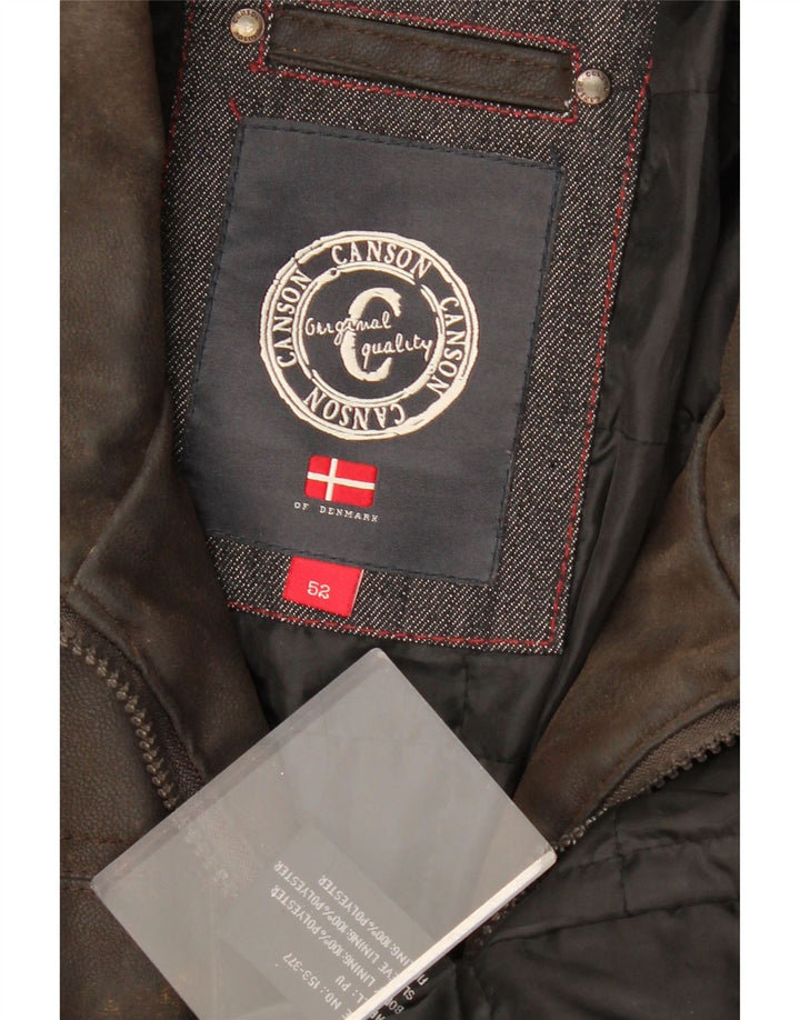 CANSON Chaqueta de piel sintética para hombre EU 52 XL Marrón Polietileno