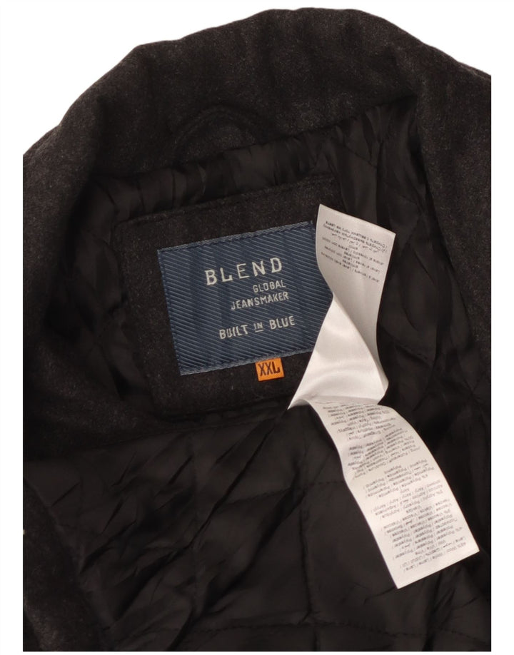 Blend Abrigo militar para hombre UK 44 2XL Lana gris