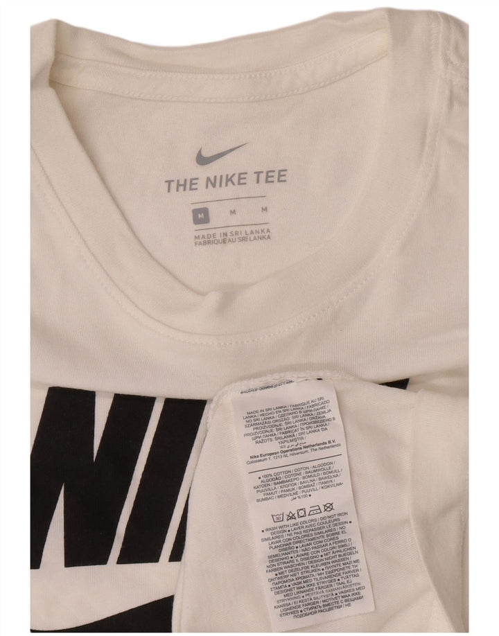 Nike Camiseta gráfica de ajuste regular y manga larga de algodón blanco mediano para hombre
