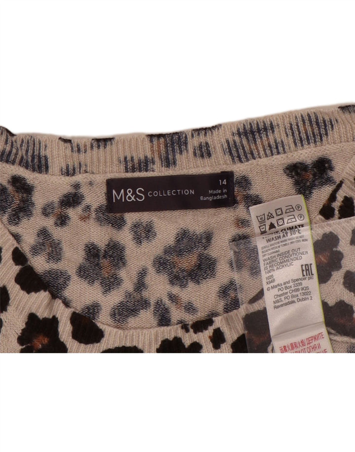 Marks & Spencer Suéter de cuello redondo para mujer UK 44 Marrón medio