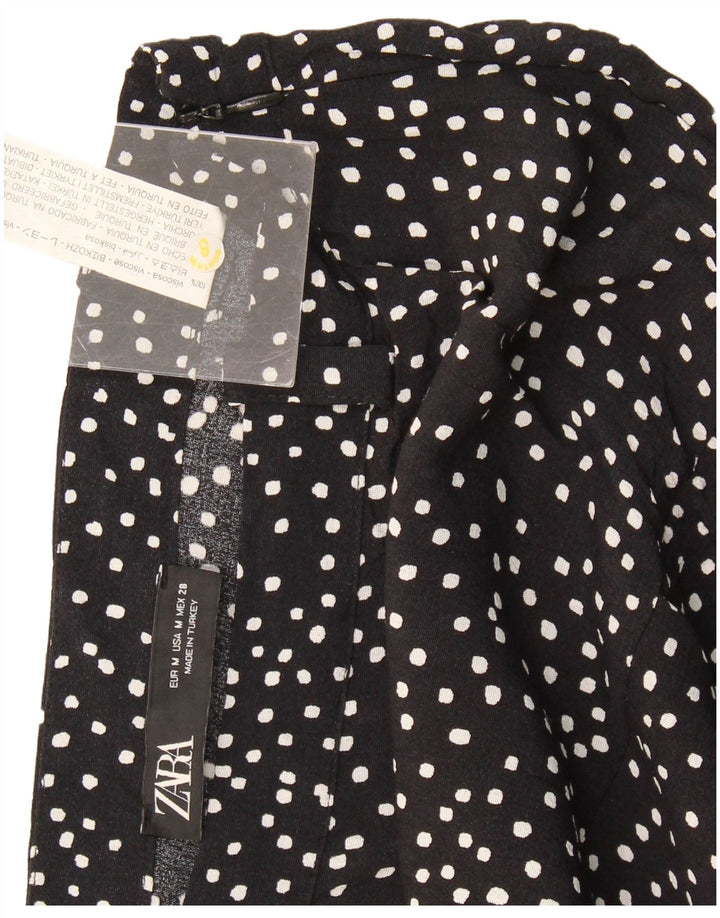 Zara Falda pantalón para mujer UK 44 Viscosa con lunares negros medianos