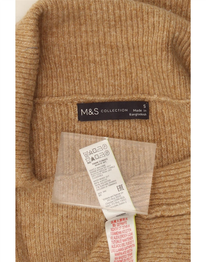 Marks & Spencer Suéter Cárdigan Abierto Largo para Mujer UK 10 Small Brown