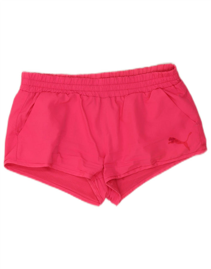 Puma Pantalones cortos deportivos para mujer UK 10 Small Pink Poliéster