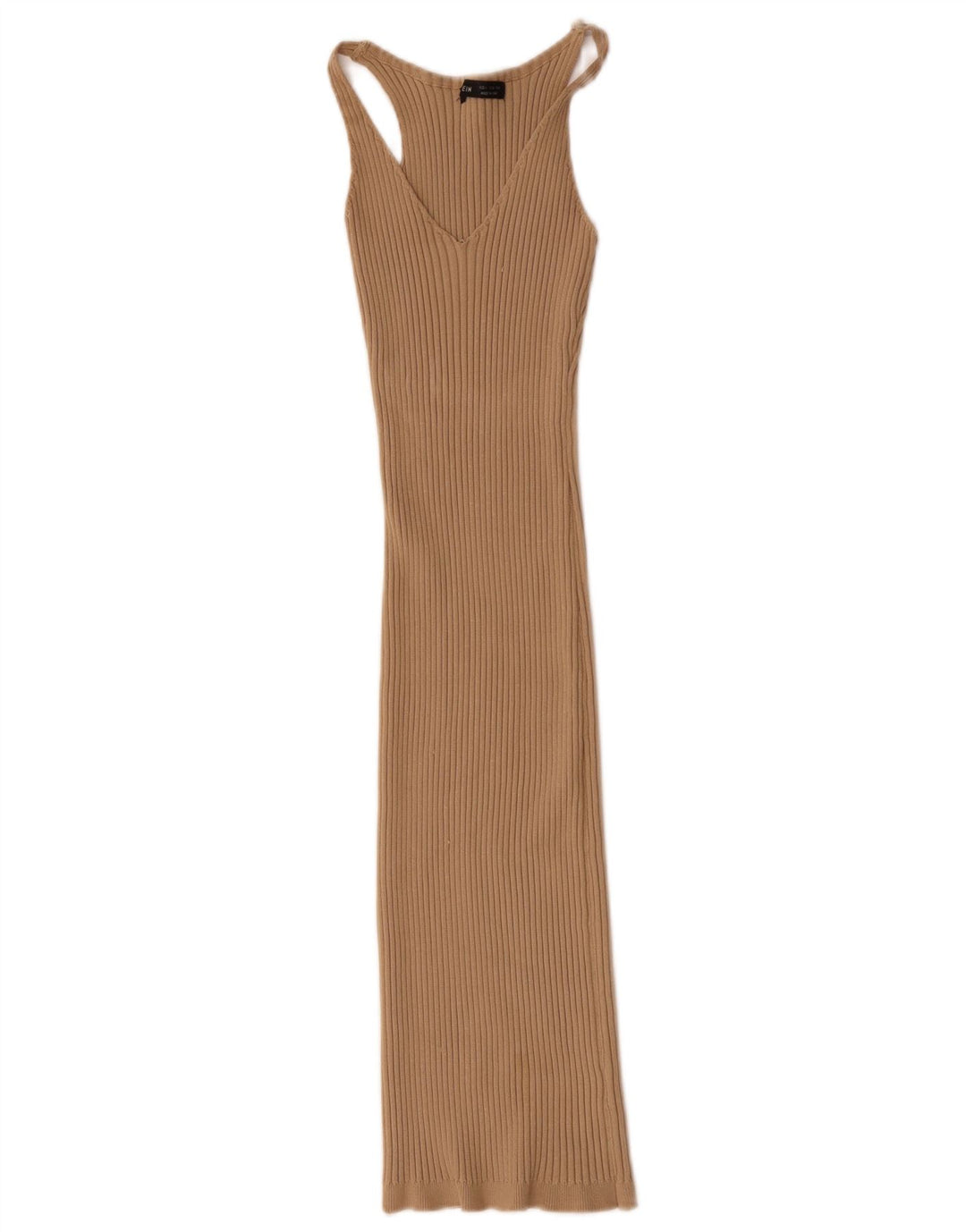 Shein Vestido ajustado sin mangas para mujer UK 8 Small Poliéster beige