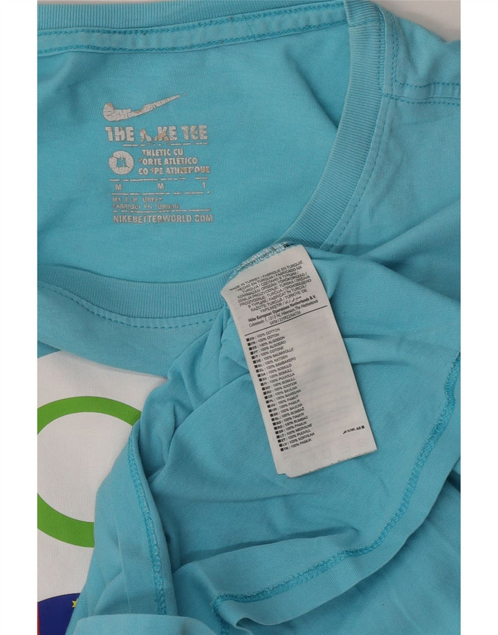 Camiseta Nike de corte atlético con gráfico para hombre, parte superior de algodón azul medio