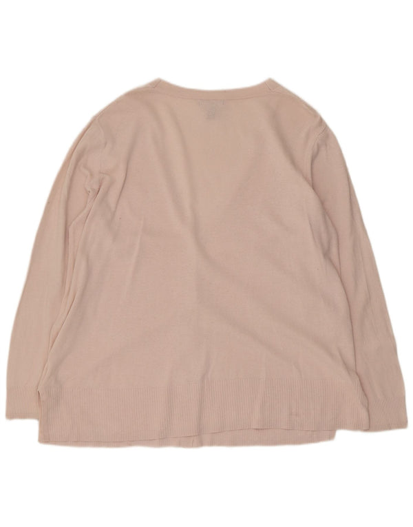 Gap Cárdigan para Mujer UK 40 XL Algodón Rosa